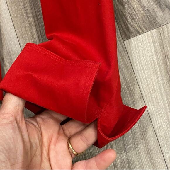 Anne Klein 8 Red Open Front Stretch Cotton Blazer, Self-Tie PRISTINE! - Picture 7 of 9